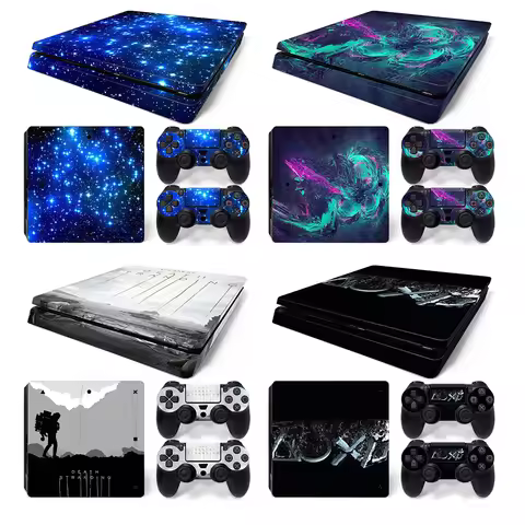 Console Cover Skin Sticker for PS4 Slim Protective Vinyl Decal for PS4 Slim Console Controller Video