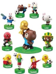Line X 香港 7-11 Line角色足球粉絲印章公仔
