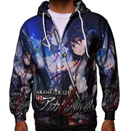 Akame ga Kill Anime Fans Fullprint Zipper Hoodie Jacket Polyester Jersey Material [Hoodie With Zippe