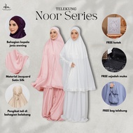Hanna Mirae Telekung NOOR Anti Migrain Material Jacquard Silk Satin Exclusive Lembut Sejuk Hadiah Ha