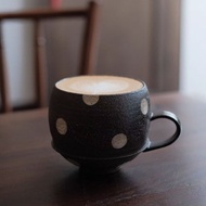 Retro Stoneware Polka Dot Coffee Cup Latte Cup Latte Cup Handmade Cup 300ml