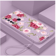 For Huawei P30 P30pro P40 P40pro P30lite P40lite4G P40proplus Rose Flower Pattern TPU Silicone Straight Edge Phone Case