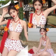 SEA MAID Women's Swimsuit Floral Bikini 3-Piece Set There Is A Cover To Wear It Take Photo. Availabl