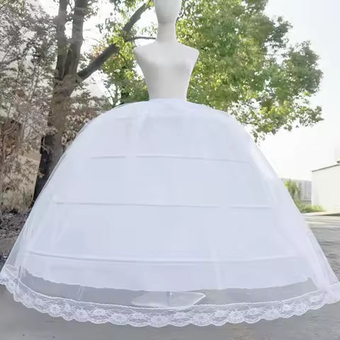 New Arrival 4 Hoops Quince Ultra Fluffy Puffy Petticoat 2 Layer Crinoline for Wedding Dress Bridal U