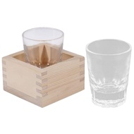 1 Set Japanese Style Sake Cups Glass Sake Mug Wine Cup Mug with Wooden Sake Box