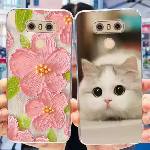 Case For LG Q6 Plus H870 H871 G600L G600K G600S Cute Flower Cat Pattern Soft Silicone TPU Phone Case