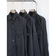 Eco-friendly Nylon Loose Black Shirt Jacket cs162