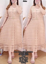 DRESS MEWAH BUAT NATAL TAHUN. BARU 2024 MODEL TANGAN PENDEK-DRESS BROKAT VIRAL MODEL SIMPLE DAN ELEG
