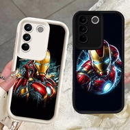 Black and White soft silicone Casing for VIVO Y100 V29E Y29 V29 Y81s Y81 Pro Y400 Z-102 Iron Man