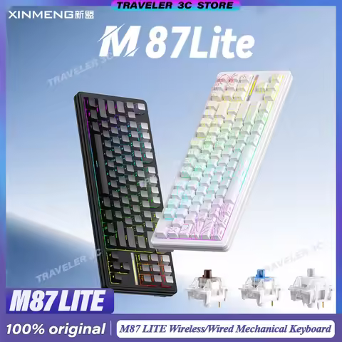 XINMENG M87 LITE Mechanical Keyboard Tri-mode Wireless Hot Swap Gasket Structure Ergonomics RGB Espo