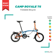 ROYALE 6 Speed Foldable Tri-Fold Bicycle 16 inch | T Bar | Foldie Folding Bike | Singapore | Mobot | Outdoor Cycling | SG Ready Stock