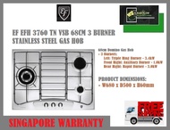 EF EFH 3760 TN VSB 68CM 3-BURNER DOMINO Stainless Steel GAS HOB | FREE-FAST-SAFE-DELIVERY