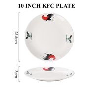 7"-10" Rooster Chicken Porcelain Plate Kfc Dish Plate White Porcelain Plate Flat Plate Shallow Plate