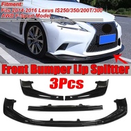 3Piece Car Front Bumper Splitter Lip Chin Spoiler Diffuser Protector For Lexus IS250 IS350 IS300 F-S