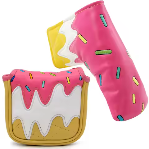 Healing-Style Ice Cream Cone Golf Putter Cover, Available in Straight/Half- Putter Styles,Golf Malle
