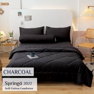 SPRINGO Plain Colour Comforter Soft Cotton Summer Comforter Single Queen Quilt Comforter Cooling Air