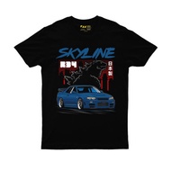 R34- Skyline Gtr Baju Tshirt Microfiber