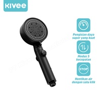 KIVEE 3 in 1 Shower Kamar Mandi Tinggi Pancuran Aerator Head Filter Selang Rumah 5 Mode Dapat Disesu