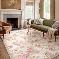Lahome Floral Washable Rugs 5x7,Rugs for Living Room Pink Area Rug,Vintage Rugs for Bedroom Girls No