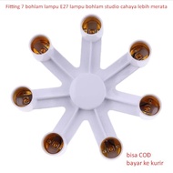 CAHAYA Fitting 7 E27 light bulb studio light bulb more even