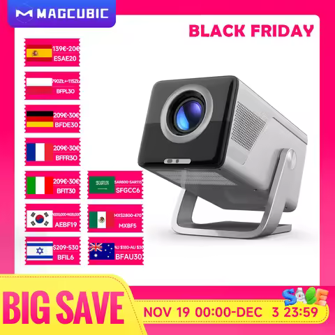 Magcubic Auto Focus Android 14 8K Support 1000ANSI Projector Native 1080P Wifi6 BT5.4 Allwinner H726