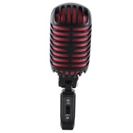 1 Piece Professional Classic Retro Dynamic Vocal Microphone Black & Red Metal For Live Performance K