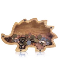 HEDGEHOG wooden piggy bank Personalized coin bank for boys girls adults