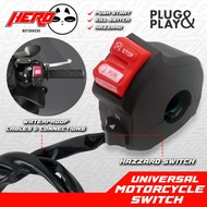 DOMINO Universal Motorcycle Handle Switch Right Push Start & Kill Switch & Hazzard Signal On/Off