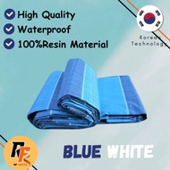 Blue White Canvas Tarpaulin Sheet Canopy Canvas