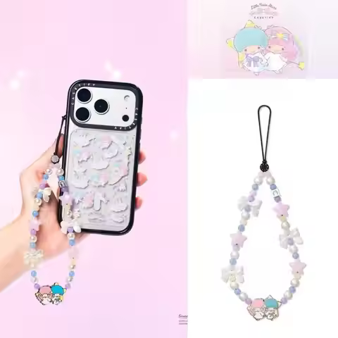 Sanrio Little Twin Stars with Bow Pearl Phone Strap Mobile Phone Decoration Pendant Backpack Zipper 