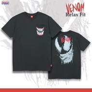 💟Hot sales😆เสื้อยืด  Marvel Men Venom T-Shirt เสื้อยืดผู้ชายมาร์เวล ลายเวน่อม ทรงรีแลค  characters s