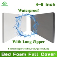 Waterproof Bed Foam Cover Uratex Foam Bed Cover Full Cover with Zipper Mattress Protectors Bed Topper Bed Sheets
