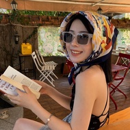 Fashion patterned silk scarf / Square scarf 70x70cm