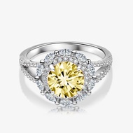 100% Genuine 2ct Moissanite Ring Women GRA Certificate Colored Moissanite Ring Ring Jewelry Annivers