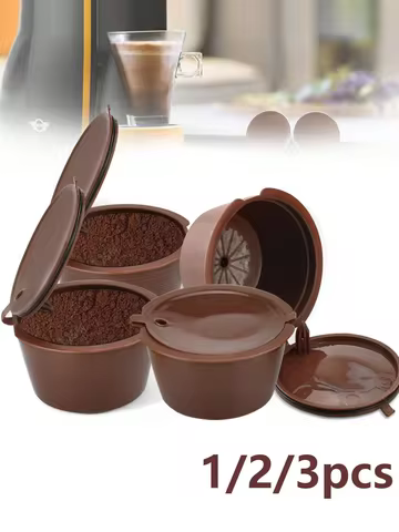 1/2/3/5pcs Reusable Coffee Capsule Filter Cup Dispenser For Nescafe Dolce Gusto Refillable Coffee Ca