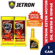 JETRON 10W40/ 15W50  Fully Synthetic Ester 4T Engine Oil/ Minyak Hitam Motor SL MA2 4T (1L/1.2L)