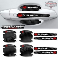 Car Sticker Outer Handle Anti-Scratch Door Protector Carbon Logo Nissan Sticker