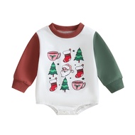 เสื้อกันหนาวสำหรับเด็กทารกชุดหมีชุดหมีลายพิมพ์แขนยาวคริสต์มาสสำหรับทารกแรกเกิดที่น่ารัก