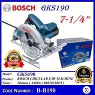 B-B190 (GKS190) 7-1/4" BOSCH CIRCULAR SAW MACHINE 184mm x 1400w ( 06016230L9 ) HEAVY DUTY