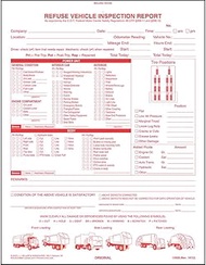 Refuse Truck Driver's Vehicle Inspection Report 5-pk. - Book Format with 31 Sets, 2-Ply Carbonless, 