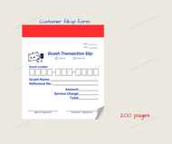 200pages Gcash Cash In & Out Transaction Slip | customer fill-up form/receipt