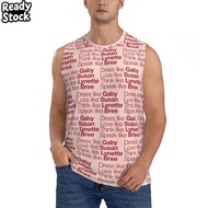 Housewives Desperate ( Red Peach ) Men Printed Sleeveless T-shirt Casual Hip Hop Street Style Beach 