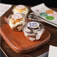 10 round PET plastic boxes 10x6x7.5cm, XY581 for mousse, tiramisu, salted egg sponge