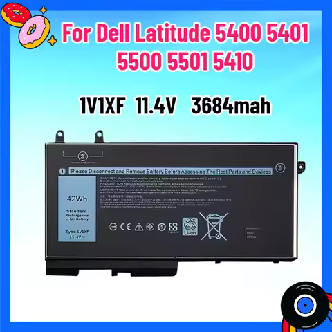 11.4V 3684mah 1V1XF Laptop Battery for Dell Latitude 5400 5401 5500 5501 5410 Series 01V1XF XV8CJ R8