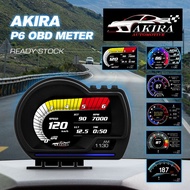 AKIRA P6 OBD OBD2 METER Ready Stock Honda City Jazz Mitsubishi Proton Flx Toyota Vios Nissan Perodua axia myvi