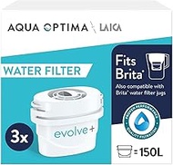 Aqua Optima Evolve+ Water Filter Cartridges 3 Pack - Fits Brita Jugs & Alternative for Maxtra Filter