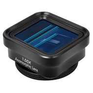 1 PCS Black 1.55X Movie Lens Wide Screen Anamorphic Lens Blu-Ray Brushed Video Lens Universal