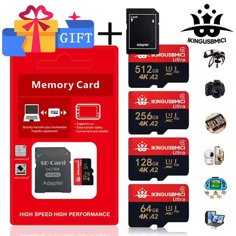 Eaget TF Card 32G 64G 64GB 256GB Memory Card High Speed With A1 U3 Class 10 V30 For Phone/Camera/Das