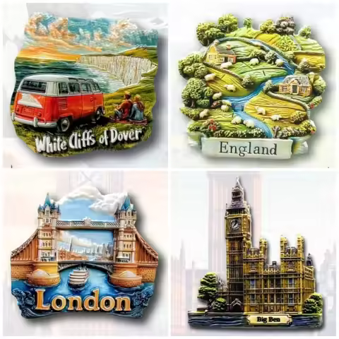 England Fridge Stickers The White Cliffs of Dover Tower Bridge Wales Brecon Beacons Fridge Magnets U