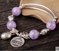 Natural Amethyst Single circle lavender amethyst Bracelets